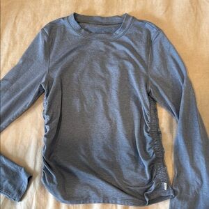 Vuori Rouched Long Sleeve Slate Blue Shirt